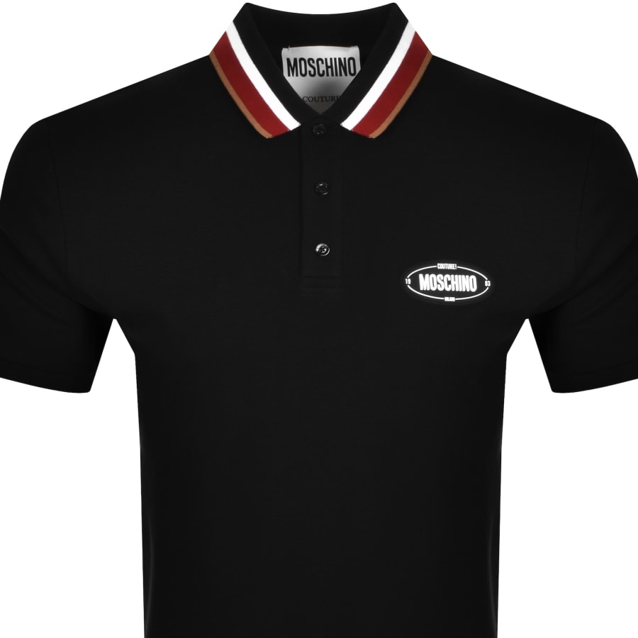 Moschino Short Sleeve Polo T Shirt Black